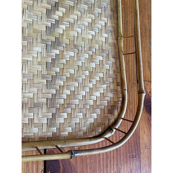 Vintage Lot of 2 Tiki Bar Bamboo/Rattan Buffet TV Trays. Serving/party 19"x 13" - Picture 5 of 9
